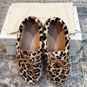 The Great Leopard Print Loafers with Brown Laces